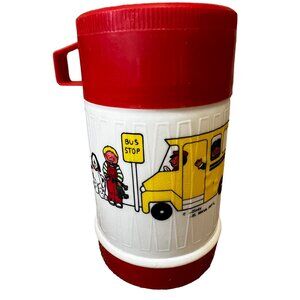 Vintage Jyudung Kids Bus Stop Plastic Thermos 10 fl oz  El Maya Int'l